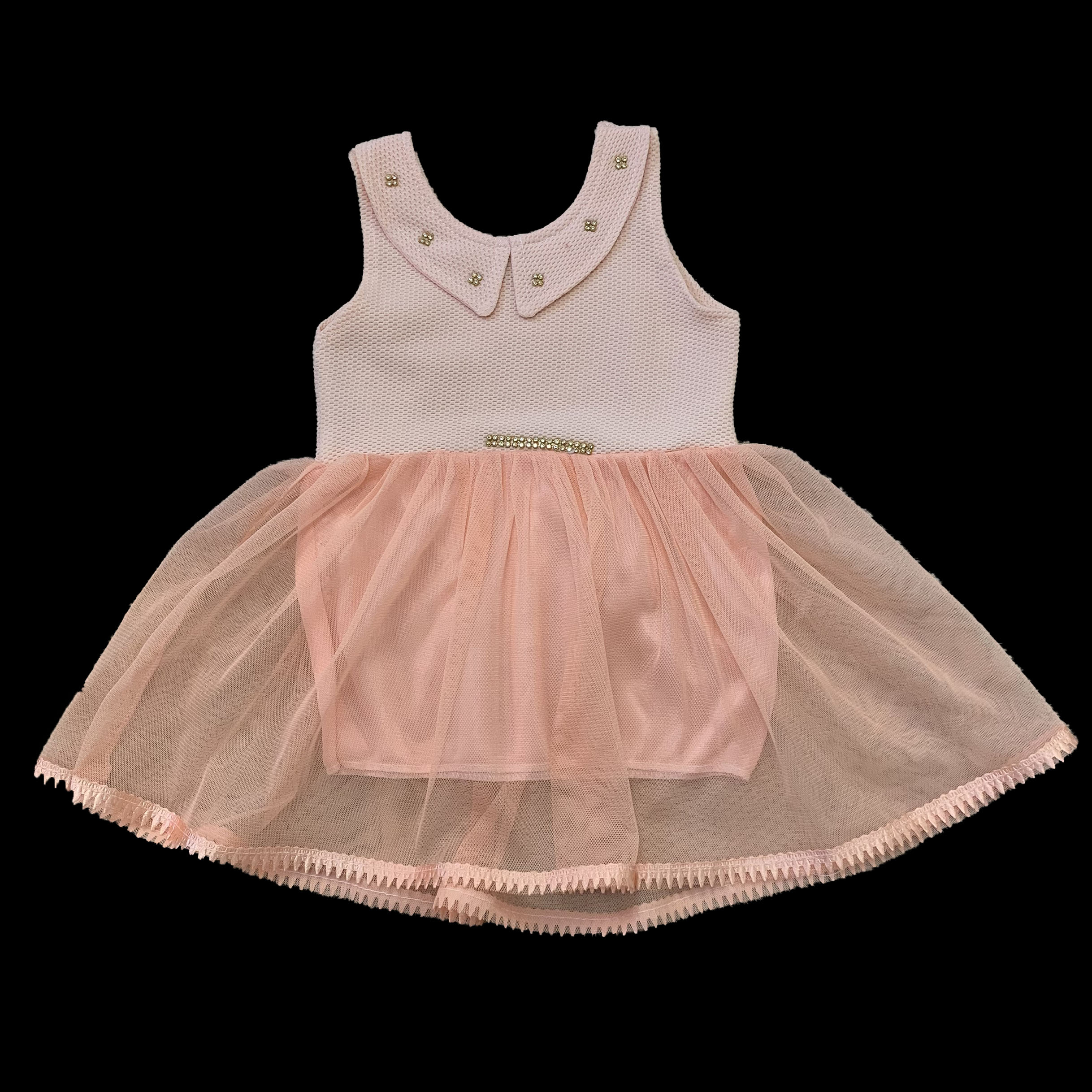 پیراهن دخترانه مدل A&S7173 رنگ گلبهی