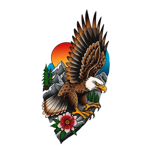 استیکر پارچه و لباس پاد آفرین طرح عقاب کد 2136