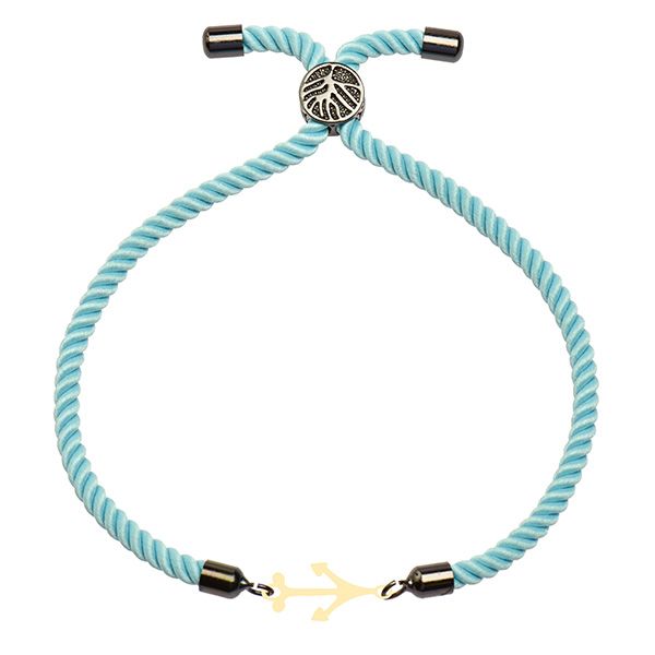 دستبند طلا 18 عیار دخترانه کرابو طرح لنگر مدل Krd1540