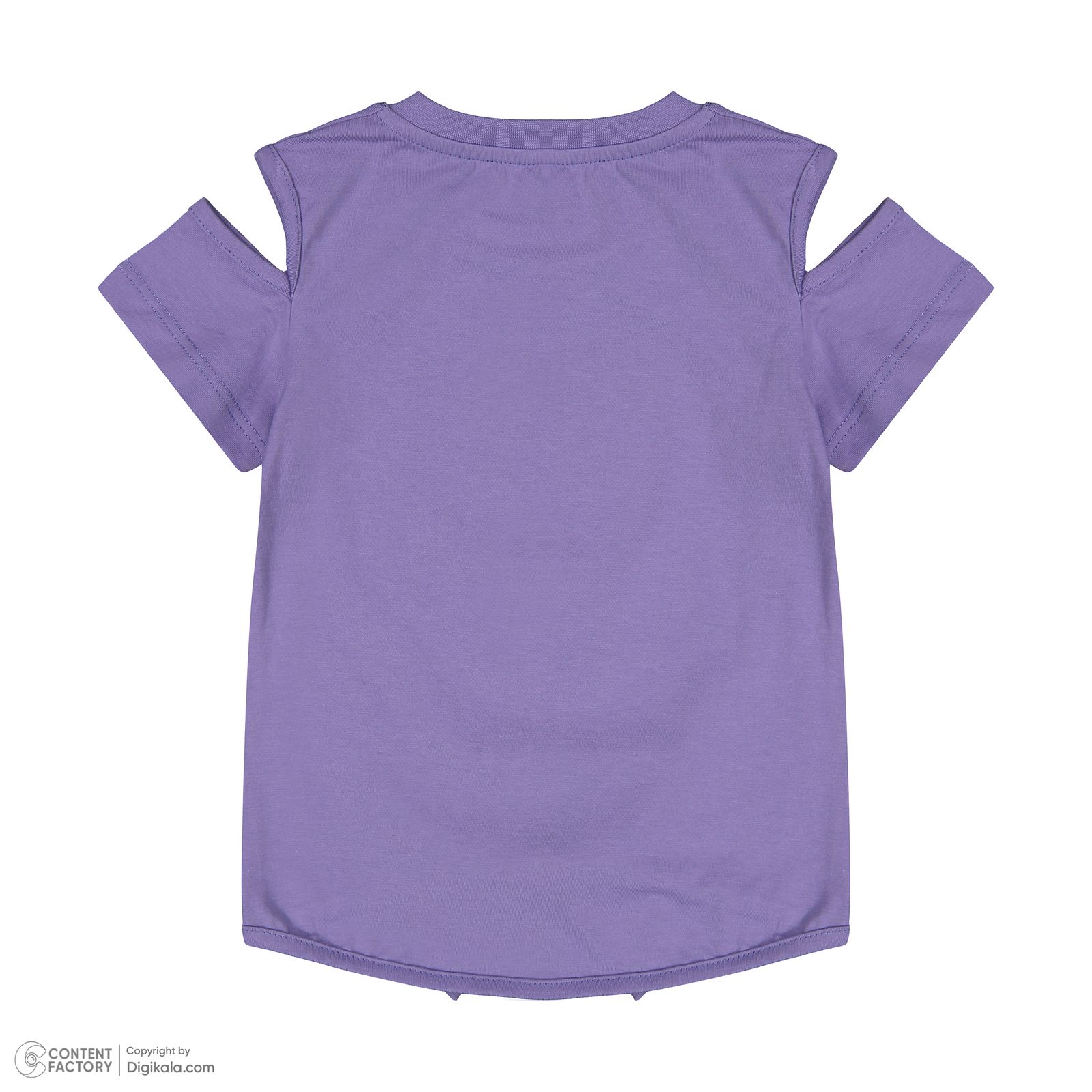 ست تی شرت و شلوارک دخترانه سون پون مدل 108 رنگ بنفش -  - 3