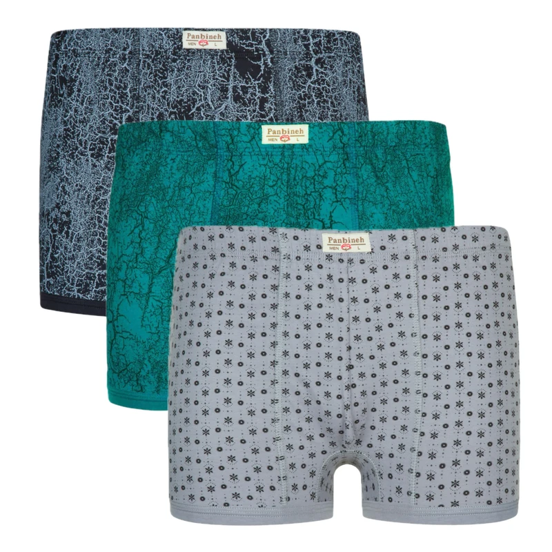 شورت نیم‌پا مردانه پنبینه مدل نخ پنبه خالص بسته 3 عددی