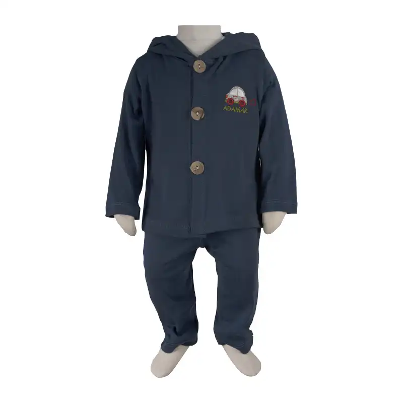 ست 3 تکه لباس نوزادی آدمک  کد 323700 رنگ آبی