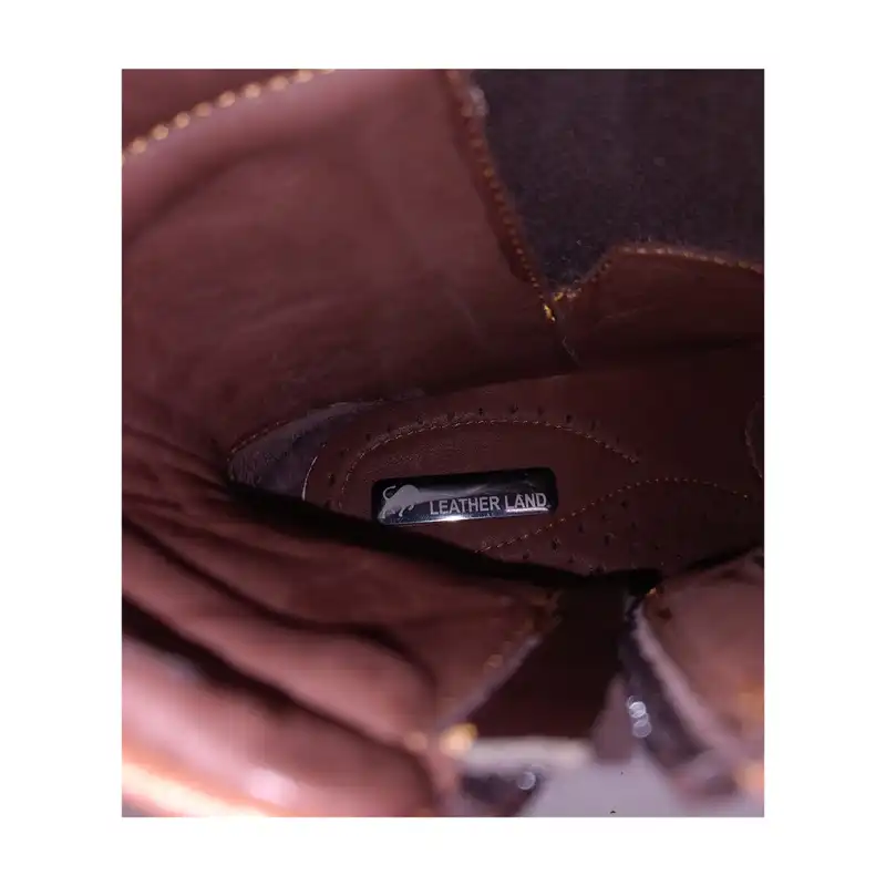 نیم بوت زنانه سرزمین چرم کد 145320 رنگ عسلی