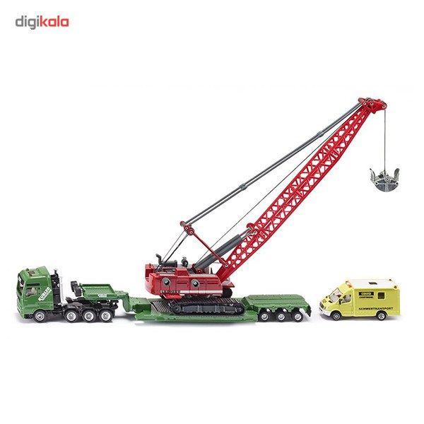 ماشین بازی Siku مدل Heavy Haulage Transporter With Cable Excavator And Service