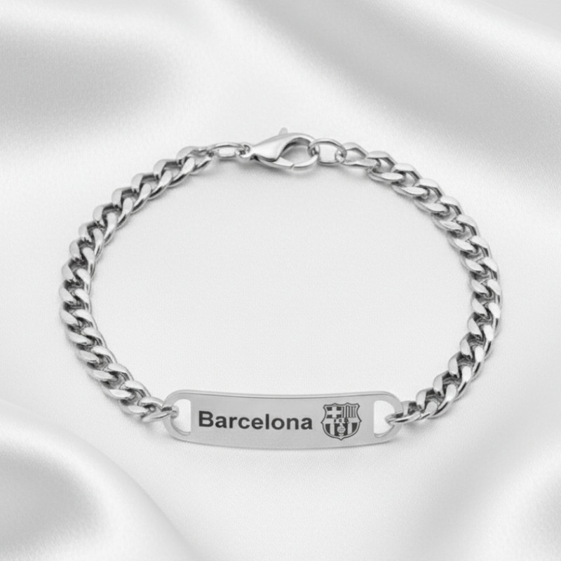 دستبند زنجیری مدل فوتبالی تیم بارسلونا دستبند زنجیری مدل فوتبالی تیم بارسلونا