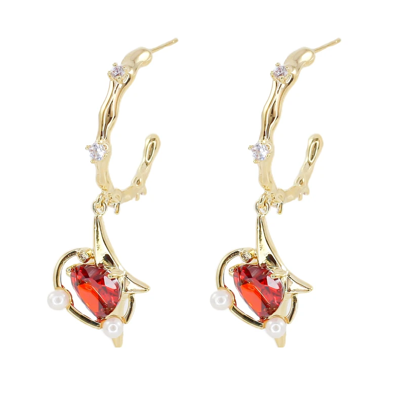 گوشواره آویز زنانه زودیکا مدل قلبی کد AAC1445