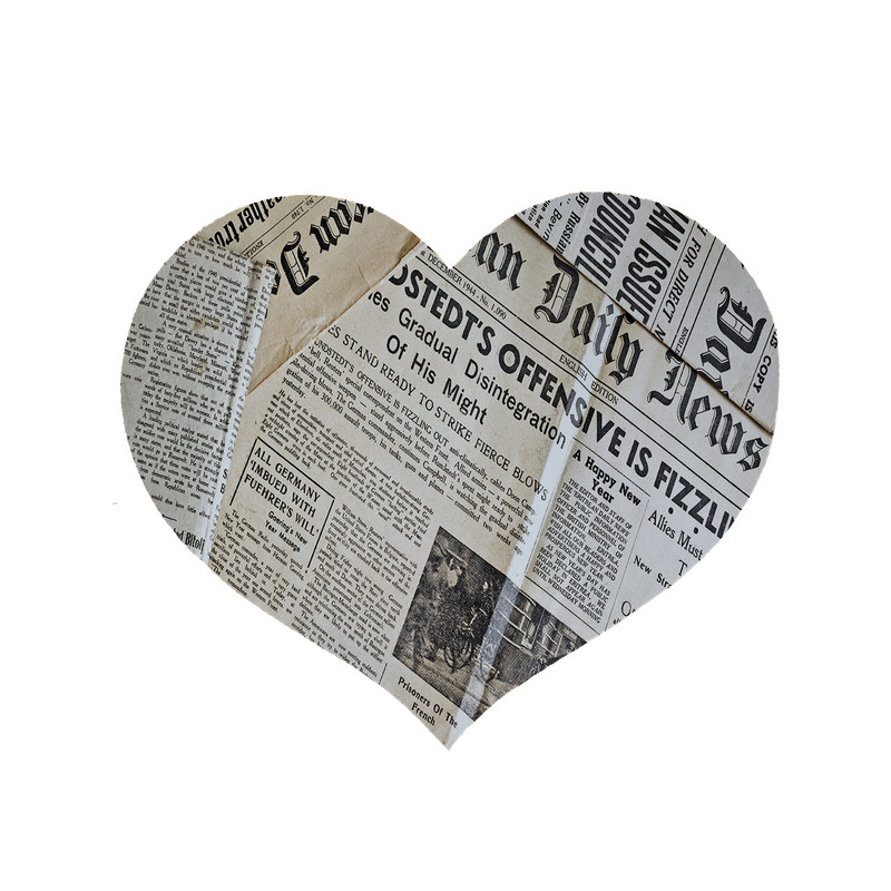 پادری مدل قلب طرح روزنامه کد 6160 سایز 90x90 سانتی متر 