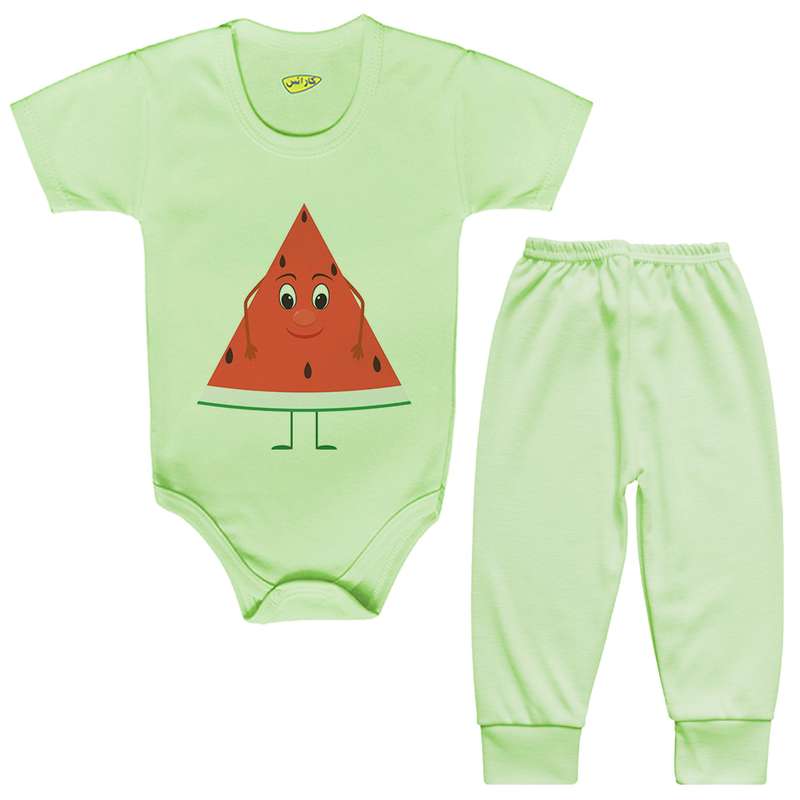 ست بادی و شلوار نوزادی کارانس طرح هندوانه مدل BSTG-4007