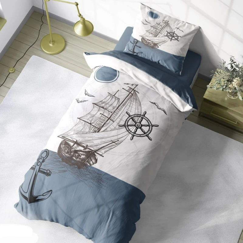 سرویس خواب 1 نفر 4 تکه مدل کشتی و دریا کد 914