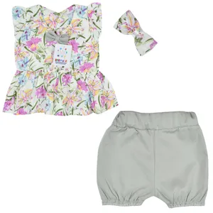 ست 3 تکه لباس نوزادی بی بی وان مدل هاوایی کد 1