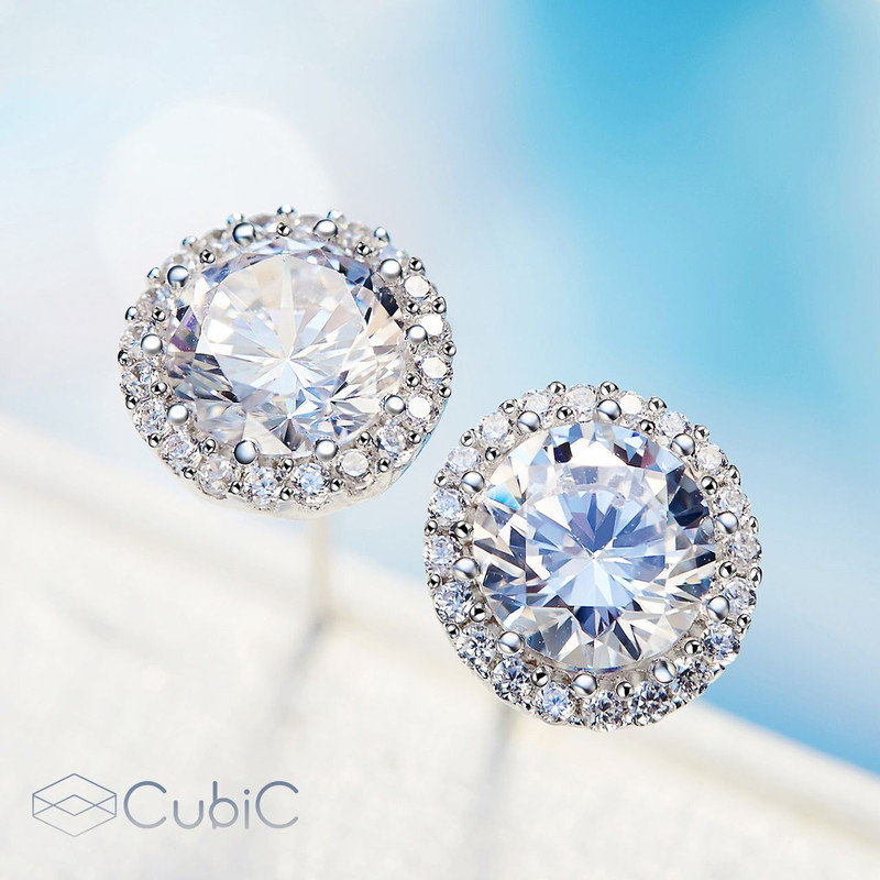 گوشواره نقره زنانه کوبیک مدل QE-2409