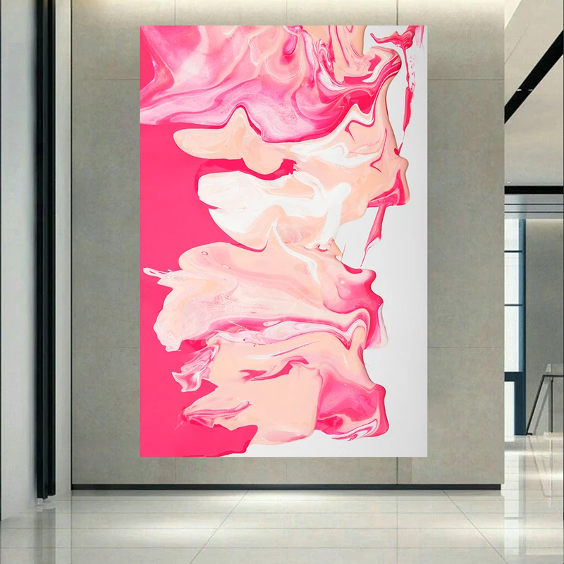 تابلو بوم طرح مخمل نگاره مدل رنگ صورتی کد PD1700