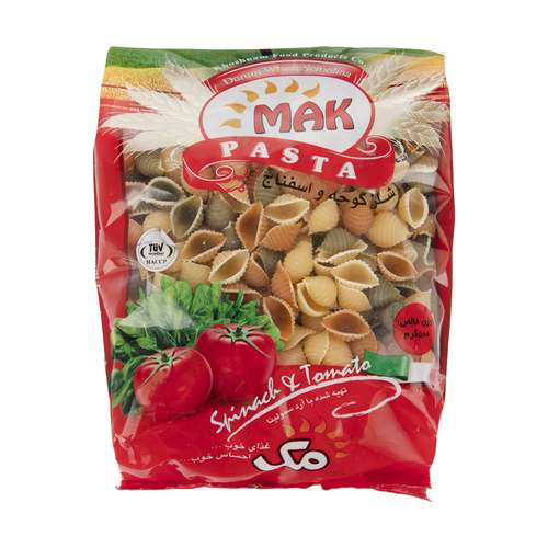ماکاروني شلز گوجه و اسفناج مک - 500 گرم 	