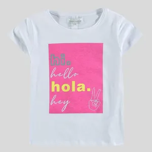 تی شرت آستین کوتاه دخترانه پیاتزا ایتالیا مدل PK-PIZ-WHT-03