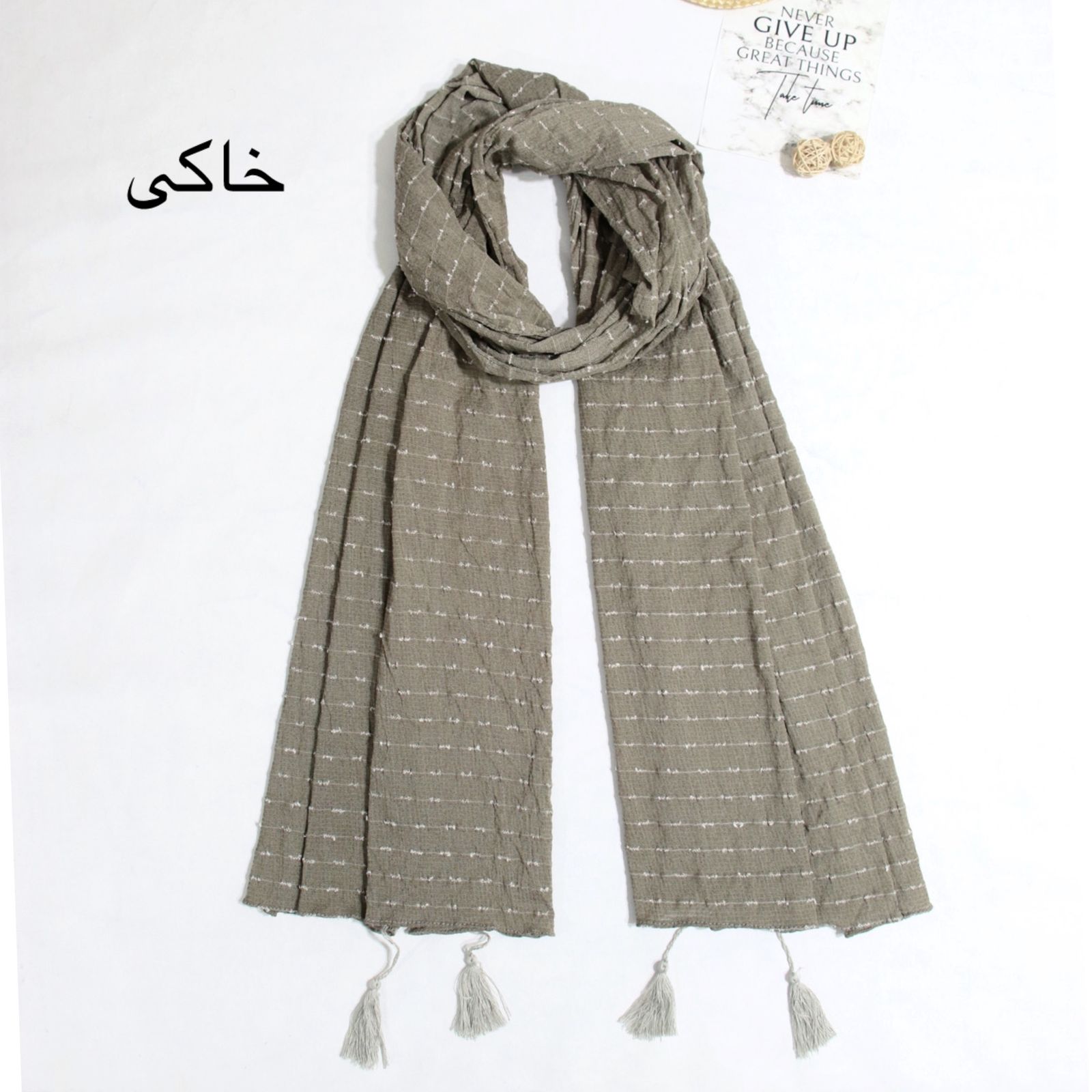 شال زنانه مدل نخی ساده پاییزه طرح کوک دوزی کد ana-9200 -  - 10