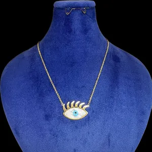 گردنبند زنانه مدل چشم نظر صدف طبیعی