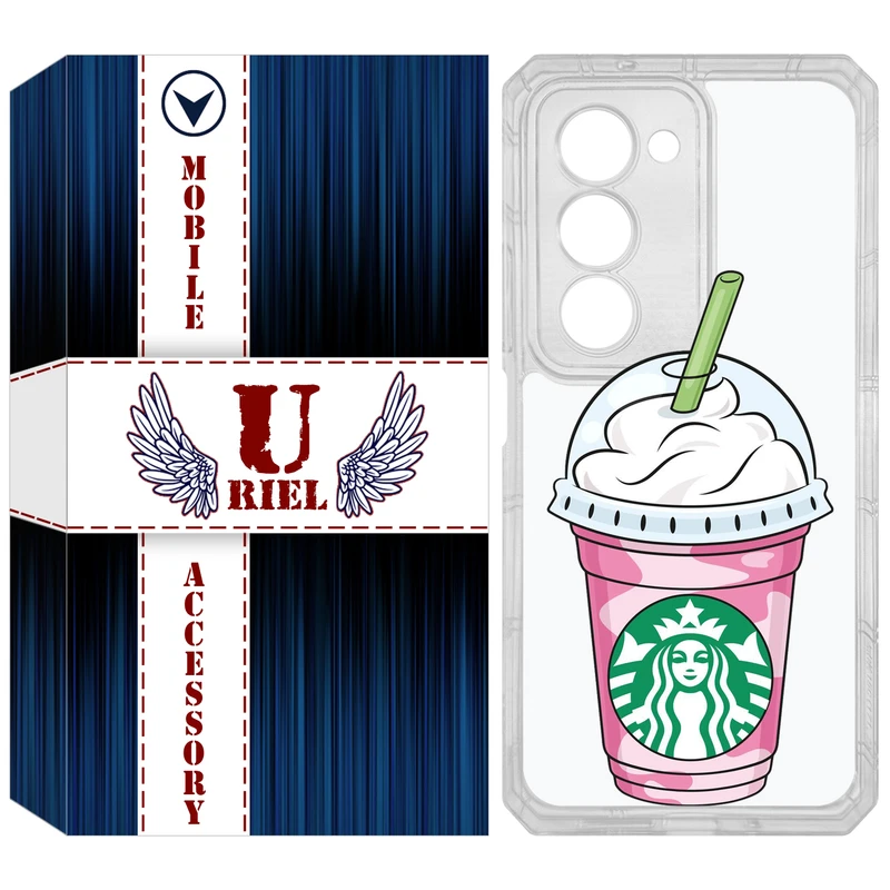 کاور یوریل مدل Clear کد 55 طرح استارباکس مناسب برای گوشی موبایل شیائومی Redmi 15 4G