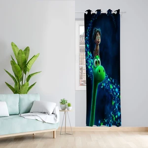 پرده مدل کارتون دایناسور مخمل پانچی کد 959 سایز 140x280 سانتی متر