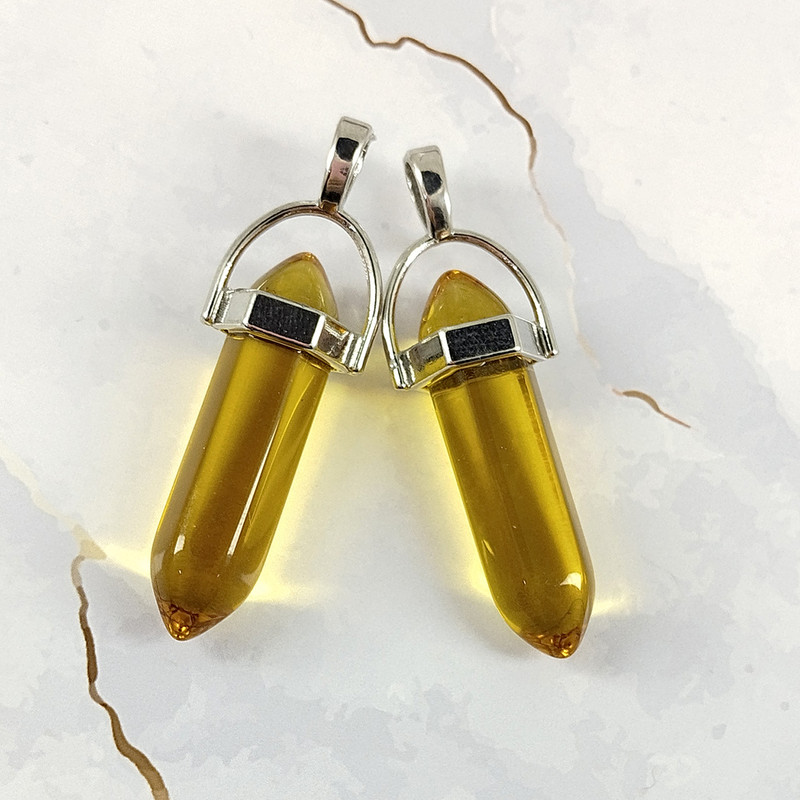 آویز گردنبند زنانه سلین کالا مدل منشور سیترین کد 103