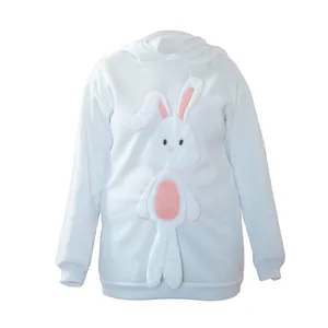 هودی زنانه مدل خرگوش رنگ سفید