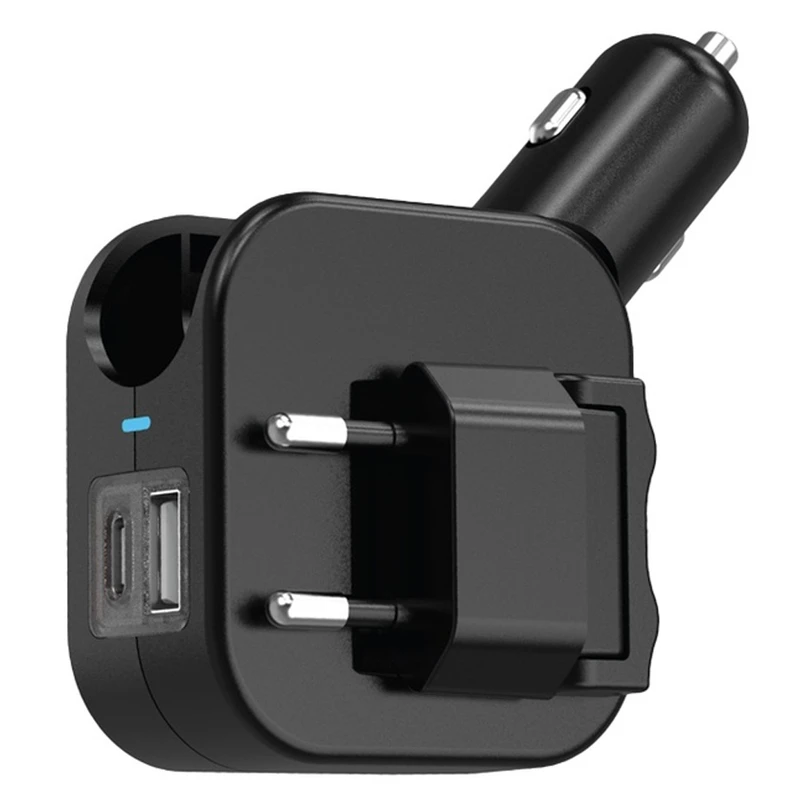 شارژر فندکی و دیواری 20 وات 2 پورت گرین لاین مدل GNDPWRCWCBK