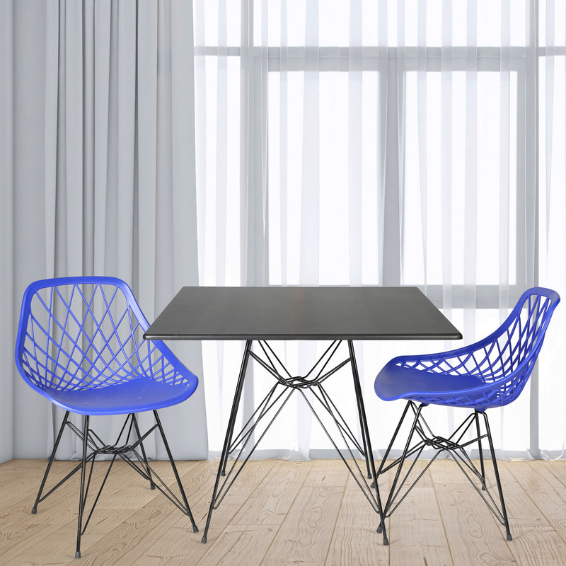 میز و صندلی ناهارخوری دو نفره مدل الماس فایبرگلاس MM