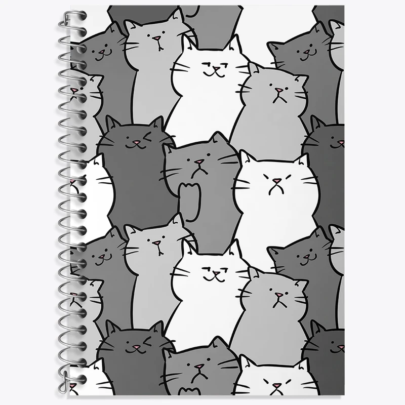 دفتر لغت 50 برگ خندالو طرح پترن گربه کد N986