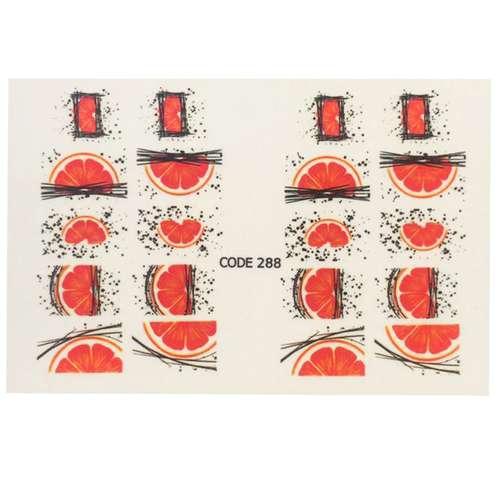 برچسب لنز ناخن طرح پرتقال کد 288