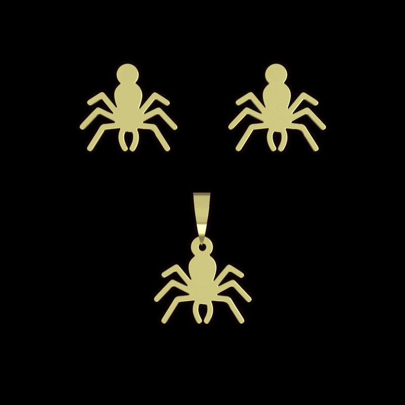 نیم ست طلا 18 عیار زنانه مدوپد مدل عنکبوت کد NA11794