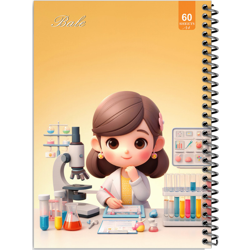 دفتر نقاشی 60 برگ انتشارات بله طرح فانتزی دختر دانشمند کد A4-O471