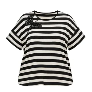 بلوز آستین کوتاه یقه گرد زنانه مدل پروانه