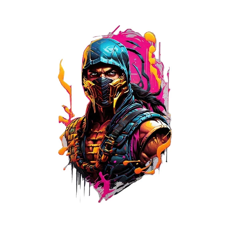 استیکر پارچه و لباس پاد آفرین مدل مورتال کمبات کد 1198