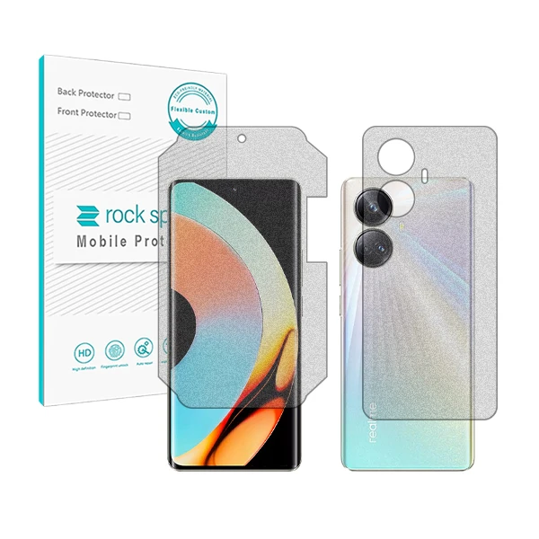 محافظ صفحه نمایش مات راک اسپیس مدل HyMTT مناسب برای گوشی موبایل ریلمی 10 Pro Plus به همراه محافظ پشت گوشی