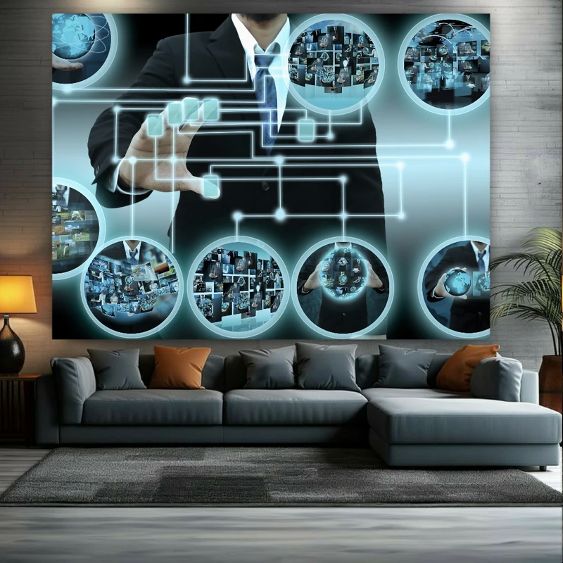 تابلو بوم طرح دنیای ارتباطات کد BK1670