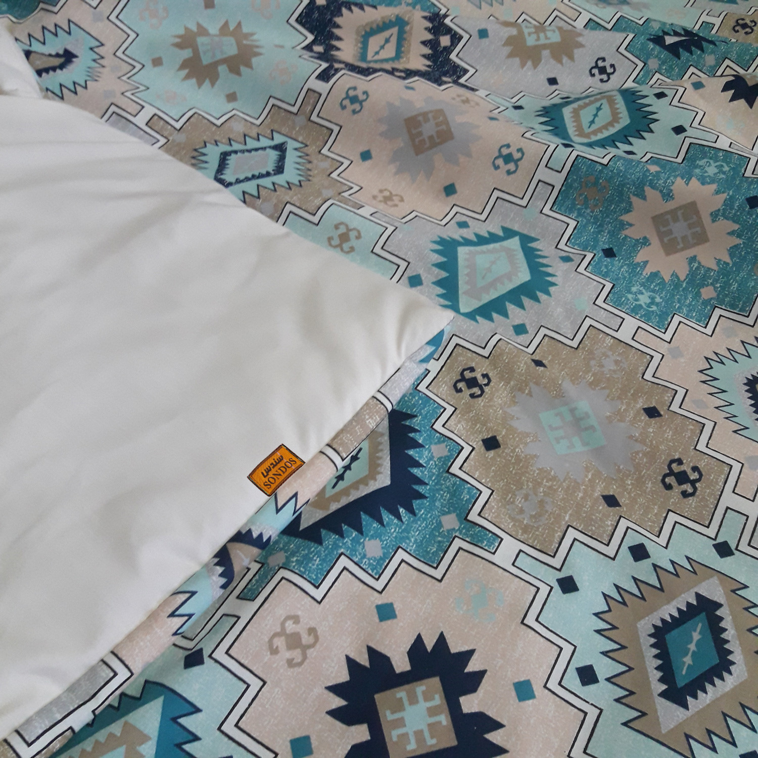 لحاف کرسی سندس مدل فیروزه کد F658 سایز 300x300 سانتی متر