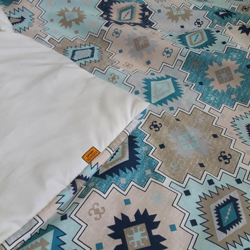 لحاف کرسی سندس مدل فیروزه کد F659 سایز 350x350 سانتی متر