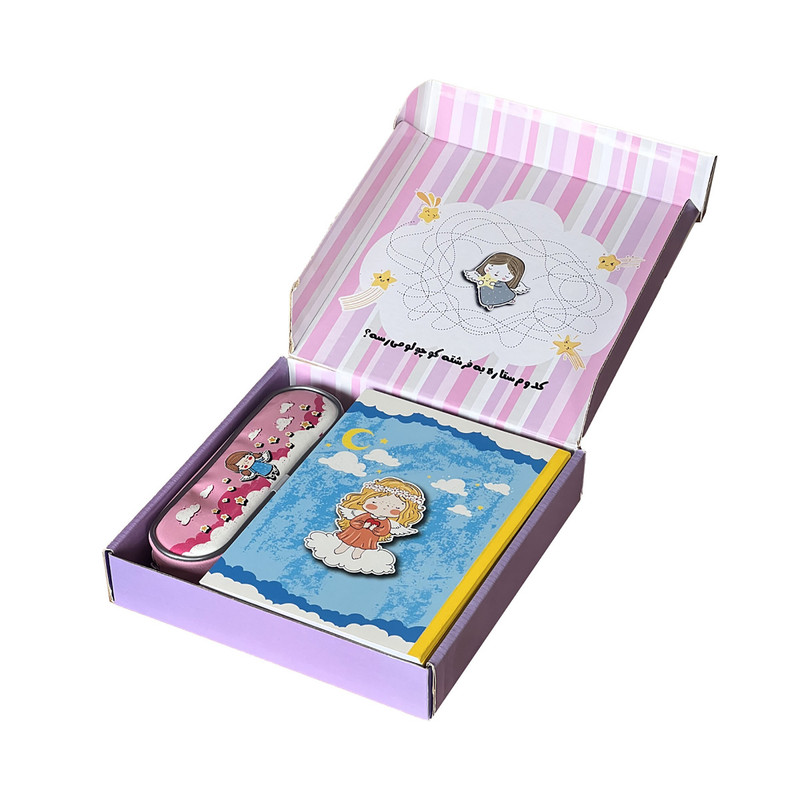 بسته لوازم تحریر پاپکو مدل پرونوت دخترانه کد DR740 مجموعه 9 عددی