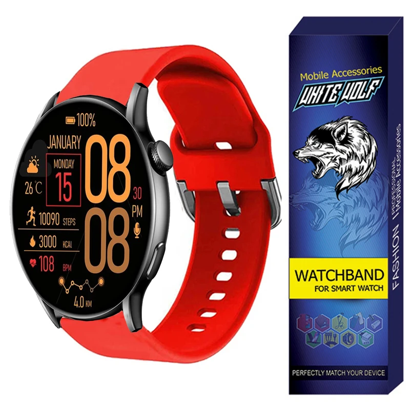 بند وایت ولف مدل WB-SQ مناسب برای ساعت هوشمند گلوریمی M2 Max 22mm