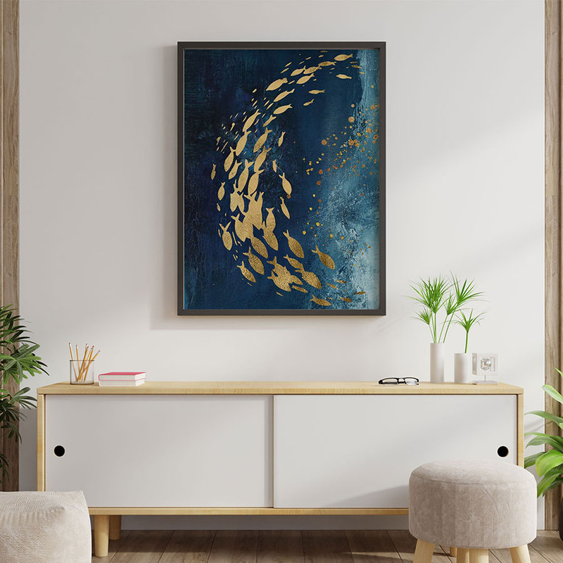 تابلو طرح ماهی و دریا مدل EP59