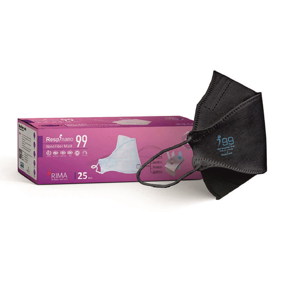ماسک تنفسی ریما مدل سه بعدی N99 نانوالیاف بسته 25 عددی