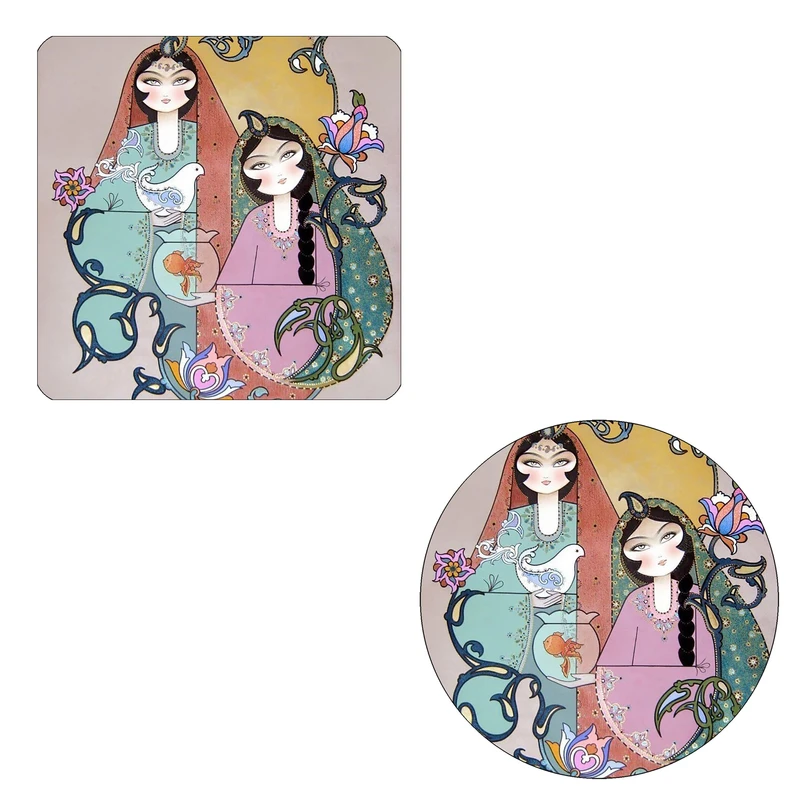 مگنت طرح بانوان شرقی کد M1 به همراه زیر لیوانی