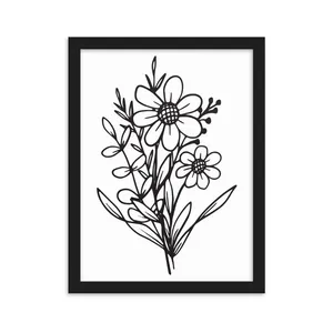 Minimal Wall Art Flower Design Code 2815