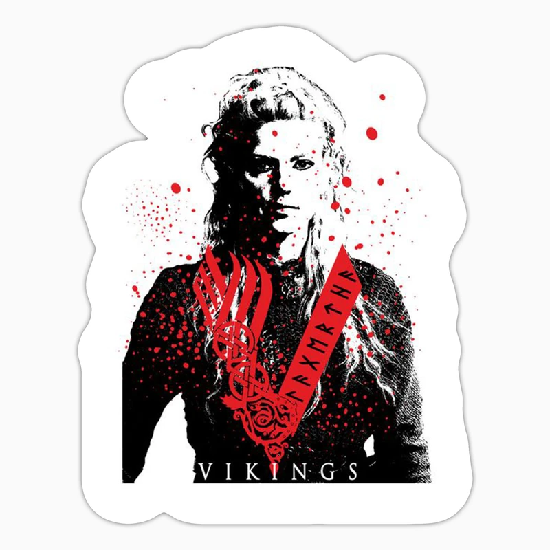 استیکر لپ تاپ و موبایل بووم طرح سریال Vikings مدل Lagertha Lothbrok کد LB89