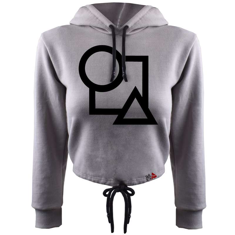 هودی زنانه مدل بازی مرکب کد T18 رنگ طوسی 