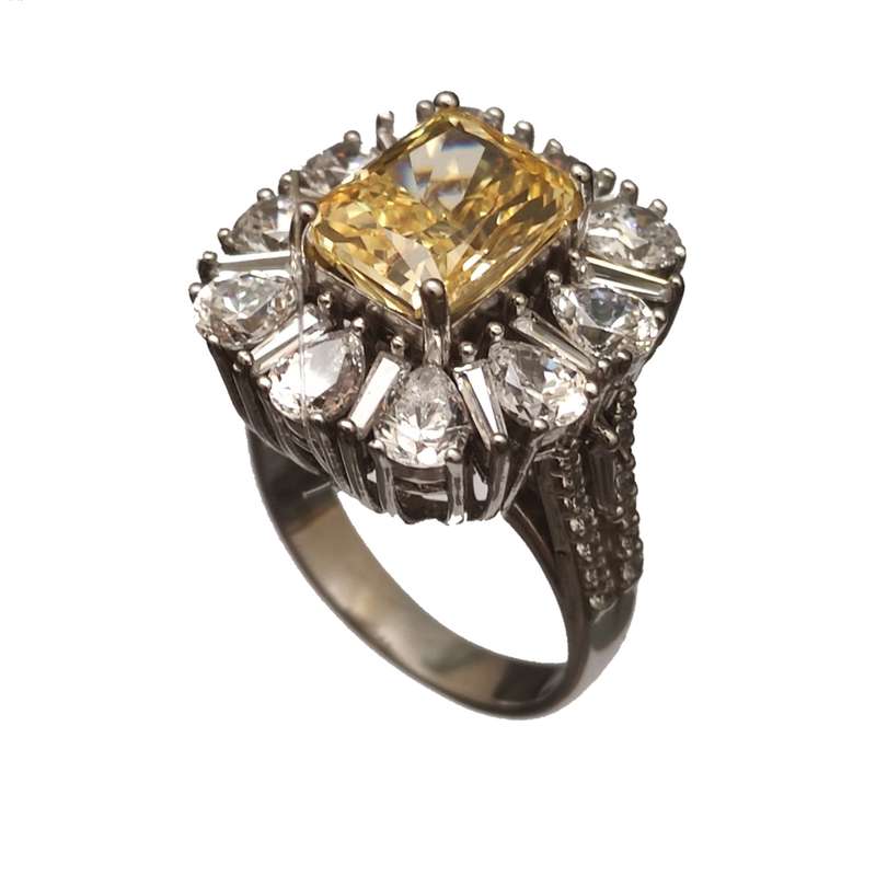 انگشتر نقره زنانه لوکسیم مدل فورکات زرد