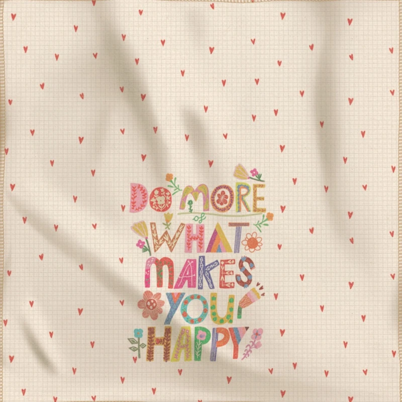 کاغذ کادو مریخ مدل پارچه ای طرح Happiness 1105 سایز ۵۰×۵۰ سانتیمتر 