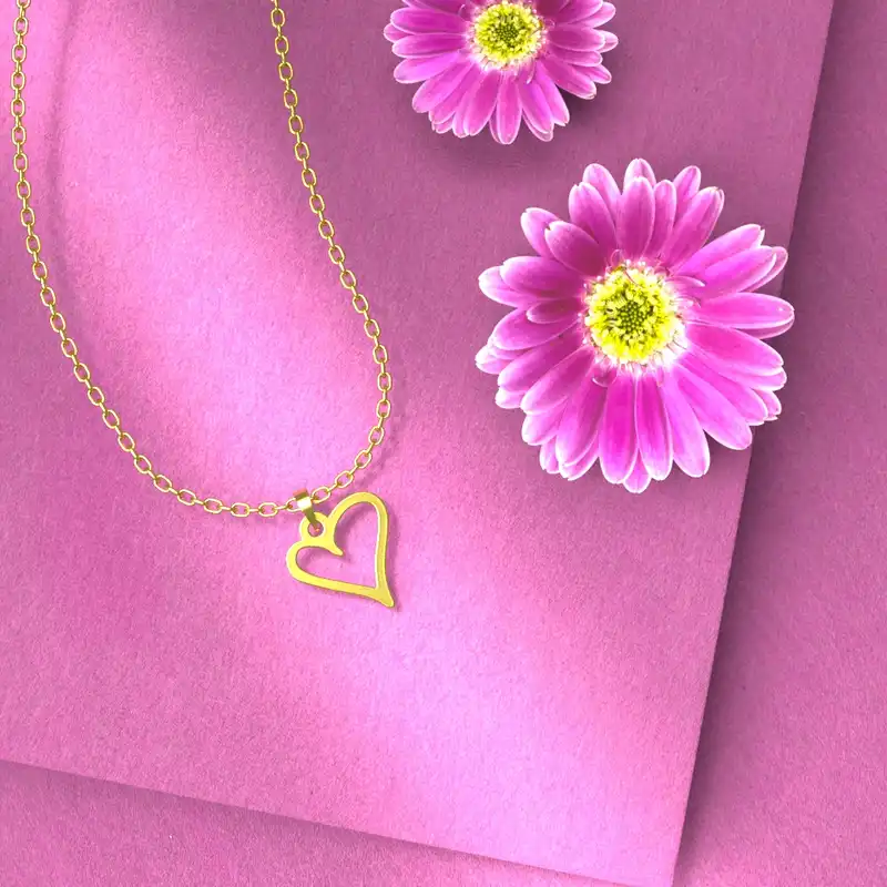 گردنبند طلا 18 عیار زنانه مدوپد مدل قلب کد E1009