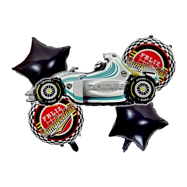 بادکنک فویلی مدل ماشین کد HotWheelsB5pcs2 مجموعه 5 عددی