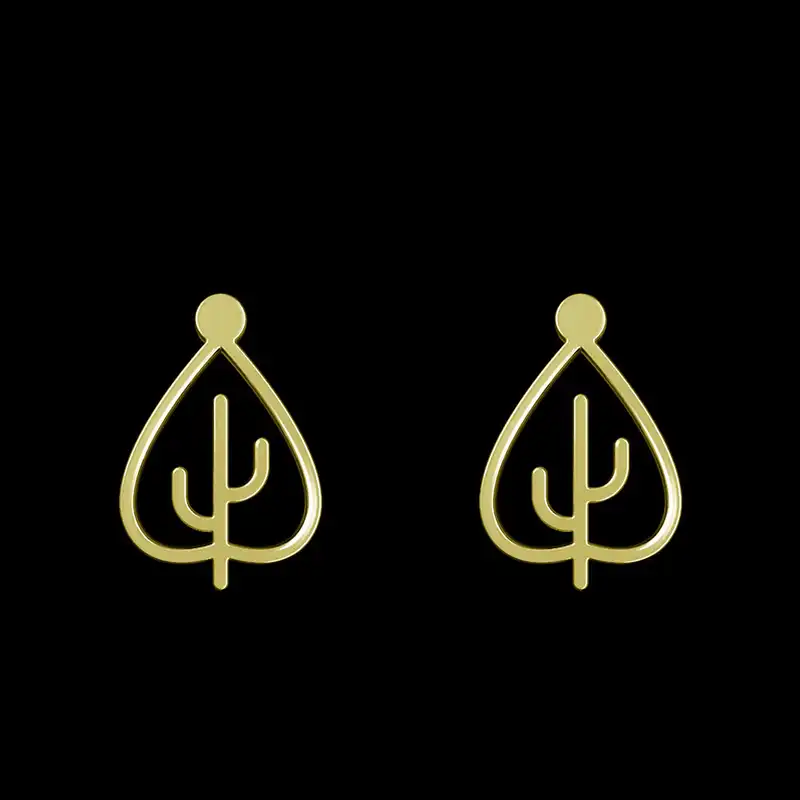 گوشواره طلا 18 عیار زنانه مدوپد مدل برگ کد GA1-15944