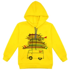 هودی پسرانه مدل وَن اسکیت F195 رنگ زرد